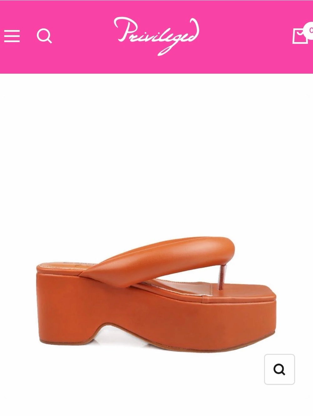 Privileged Burnt Orange Platform Thong Sandal